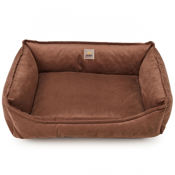 Лежак PETBED Velor Комфорт XL 110x70x27 см коричневий