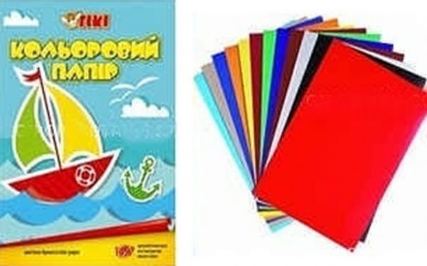 Папір кольоровий А4 14 аркушів 7 кольорів Тікі
