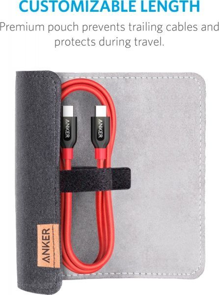 Кабель Anker USB Type-C – USB Type-C 0,9 м красный (A8187H91) Powerline