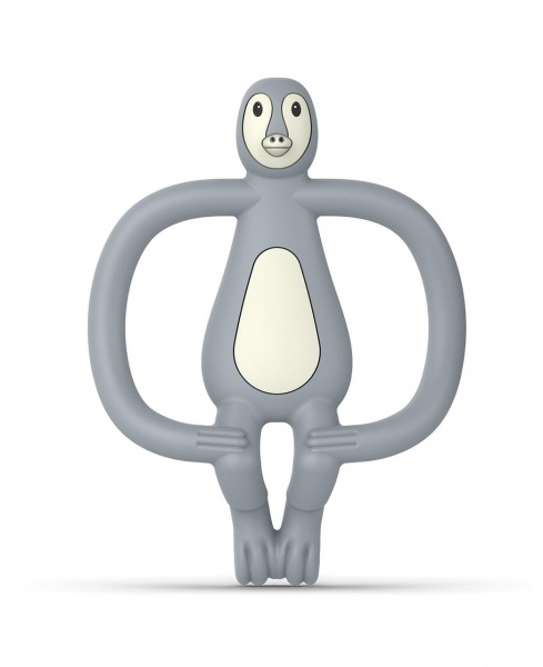 Прорезыватель Matchstick Monkey Пингвин серый 11 см (MM-PE-001)