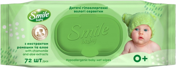Детские влажные салфетки Smile Baby Фитолиния 72 шт.