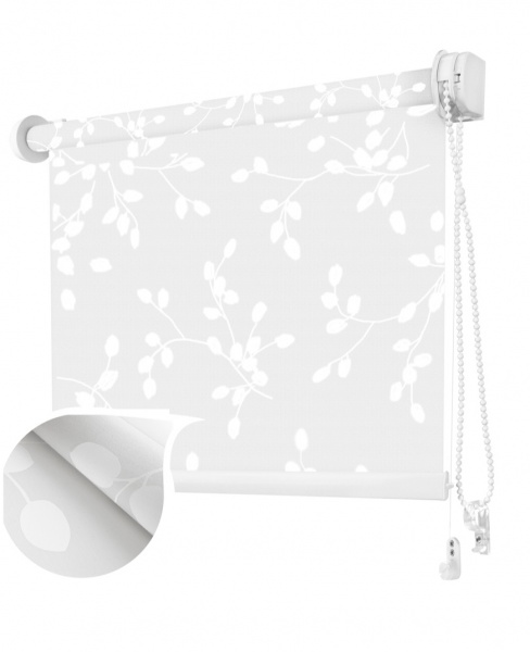 Штора рулонная мини Rollotex с фиксацией на струне Verbena 81x150 см белая 