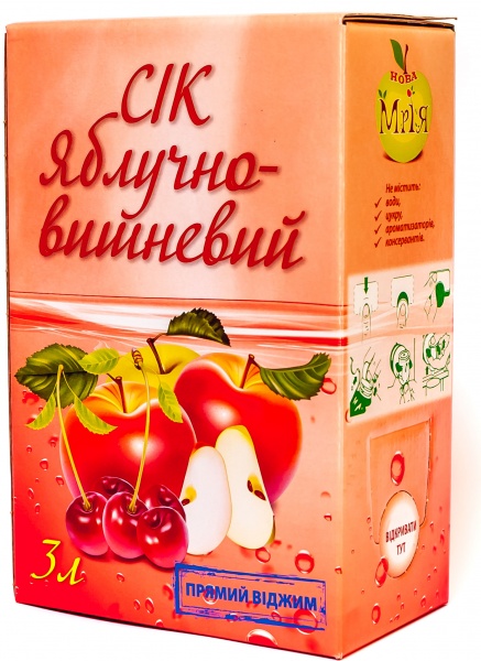 Сок Нова Мрія яблучно-вишневый 3 л 