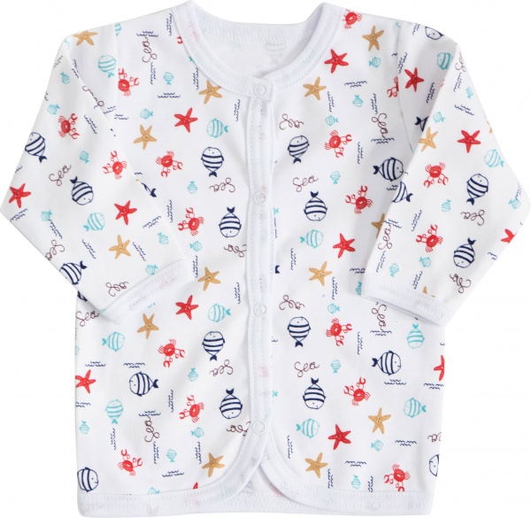 Кофтинка дитяча унісекс GABBI KF-23-1 р.68 білий із принтом 13644 