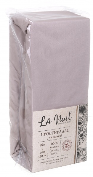 Простирадло на резинці 180x200+30 см тауп La Nuit 
