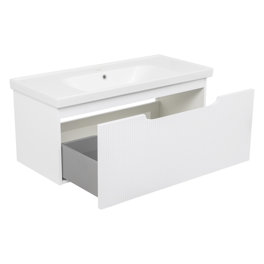 Тумба підвісна Aqua Rodos МОДЕНА з умивальником Frame 100 см