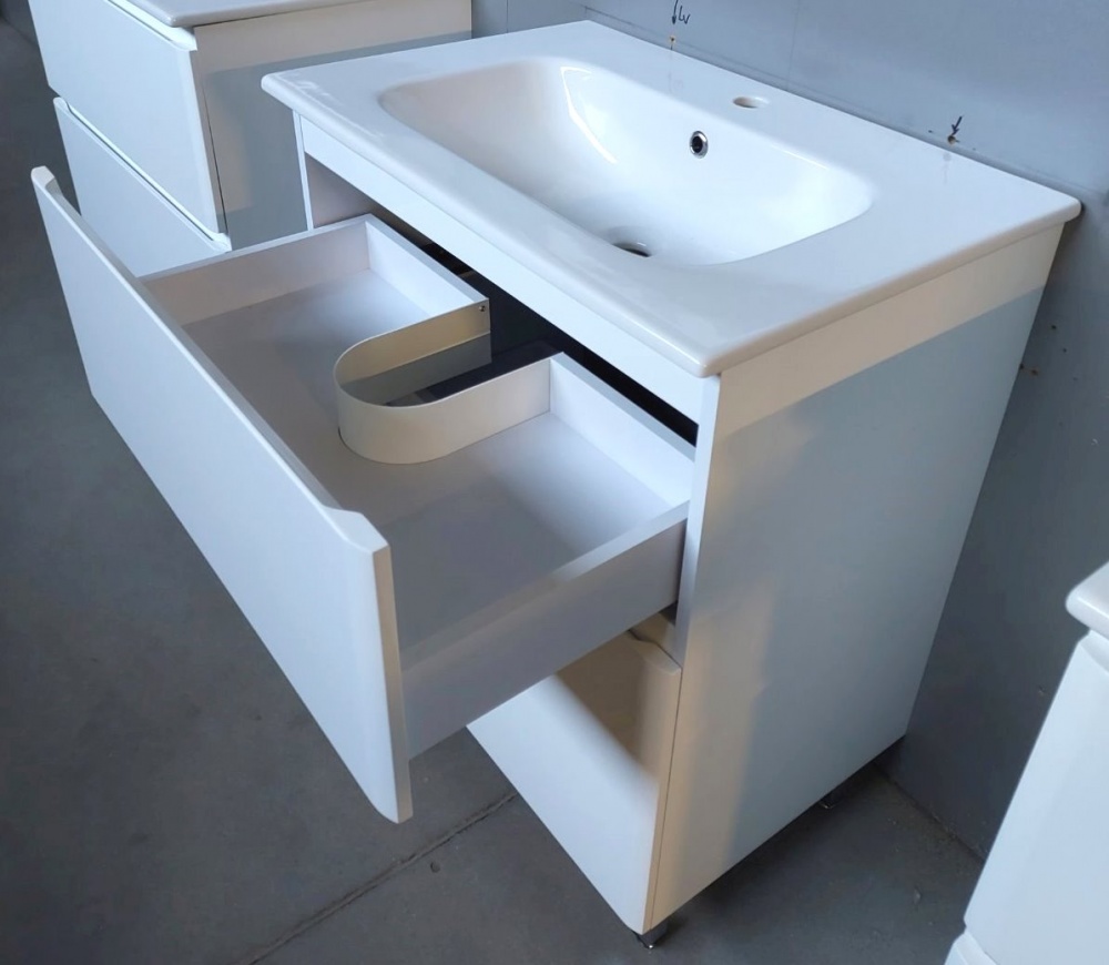 Тумба напольная ЮВЕНТА Ester - 70 белый с умывальником