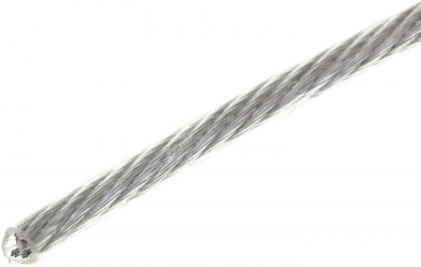 Трос оцинкований з ПВХ покриттям 4 мм 1 пог.м. DIN 3055