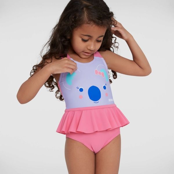 Купальник Speedo KOALA FRILL SWIMSUIT IF 8-12398D818 р.9-12 бузковий із рожевим