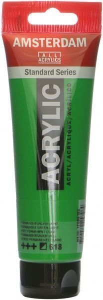 Краска акриловая № 618 Перманентный зеленый светлый 120 мл Amsterdam Standart Royal Talens