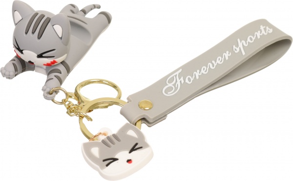 Брелок Кіт на удачу сірий