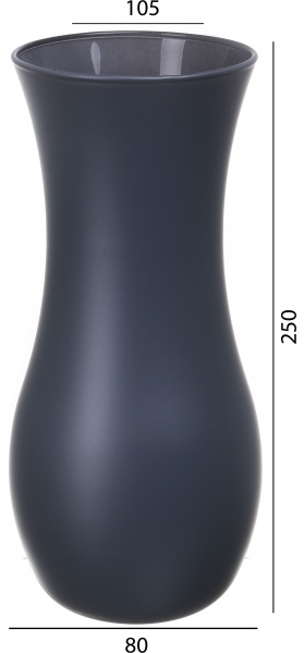 Ваза стеклянная Soft Лилия 25 см серая 