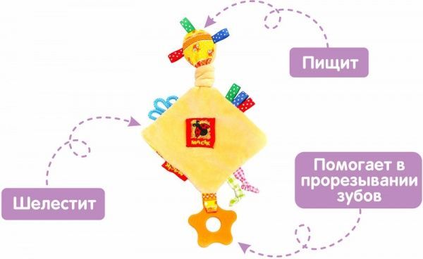 Игрушка развивающая Macик Ромб с прорезывателем МС 030601-02