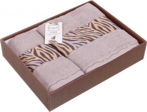 Набор полотенец Tiger 2 шт. серый Karna 
