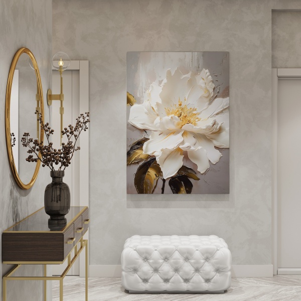 Картина на холсте Белый цветок 80x110 см WS Holst 21804202312 