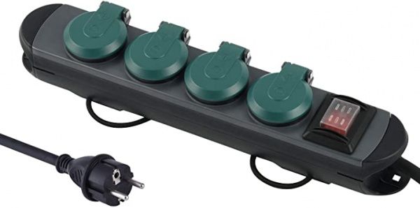 Удлинитель Electraline H07RN-F с заземлением 4 гн. черный 1,8 м 62185 