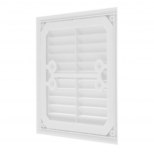 Решетка для вентиляции MiniMax с сеткой против насекомых 180 х 180 мм (1107) пластик белый 