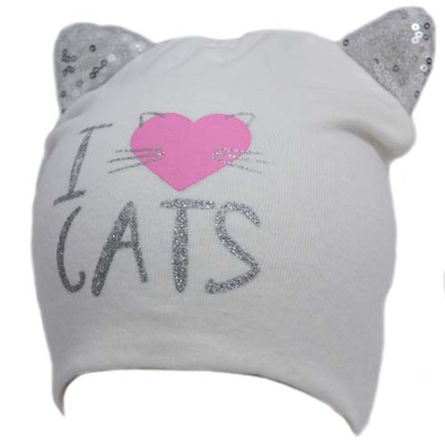 Шапочка детская для девочки Kraft+ 343-Т р.46-48 светло-серый 