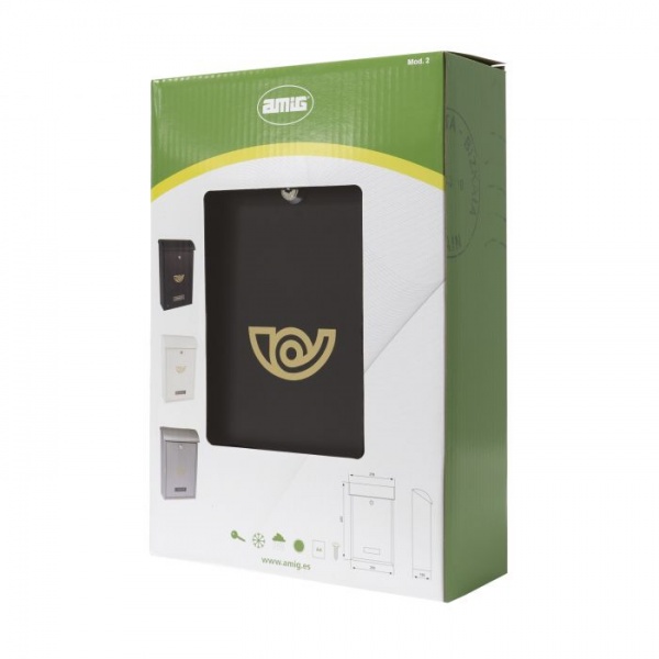 Поштова скринька Amig модель 2 400х250х100 мм чорна