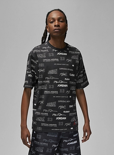 Футболка Nike M J FLT MVP STMT 85 SS CREW DX9573-045 р.S чорний