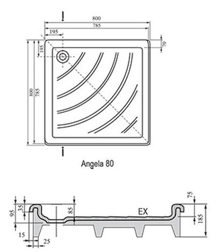 Поддон душевой Ravak Angela 80 EX-R