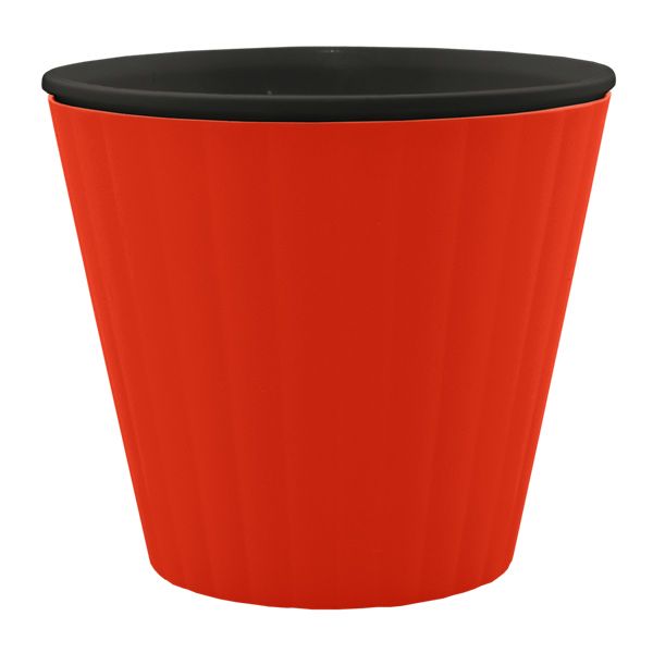 Горшок пластиковый Алеана Ибис круглый 2,3л красный бархат с черным (114036) 