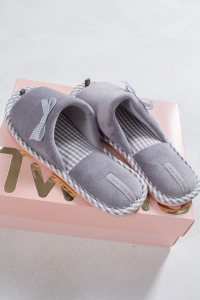 Капці домашні Twins HS-VL велюр/клітинка р. 38-39 сірий 