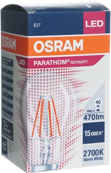 Лампа світлодіодна Osram FIL A60 4 Вт E27 220 В прозора 4052899941717 