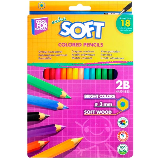 Карандаши цветные Softy CF15132 18 шт. Cool For School