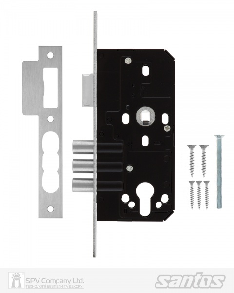 Дверний замок вхідний SANTOS 1-WAY DIN 972 SS UNIV BS55 мм 72 мм нержавіюча сталь