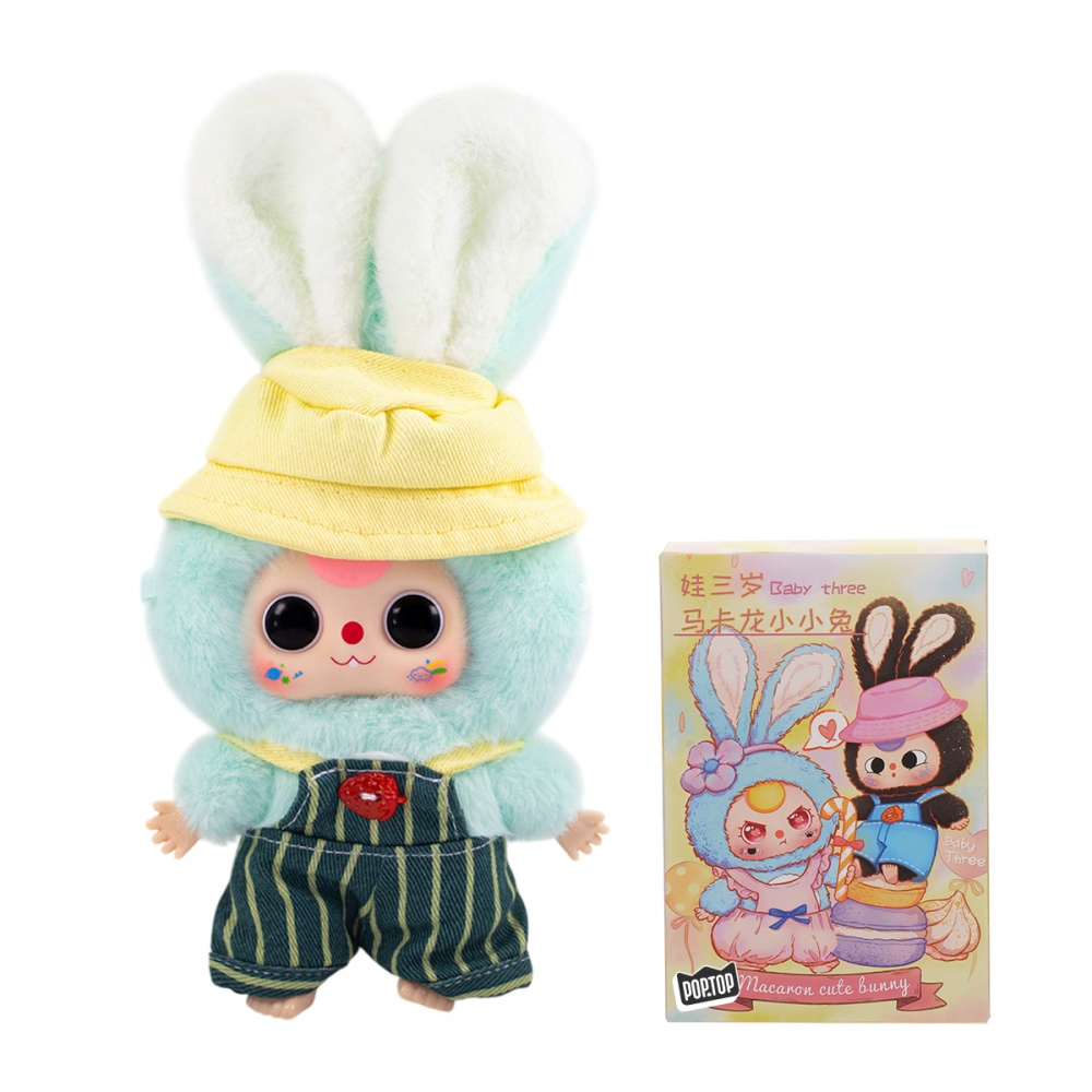 Колекційна м'яка іграшка Pop Top з кільцем Baby Three Макарончики різнокольоровий CRP2605