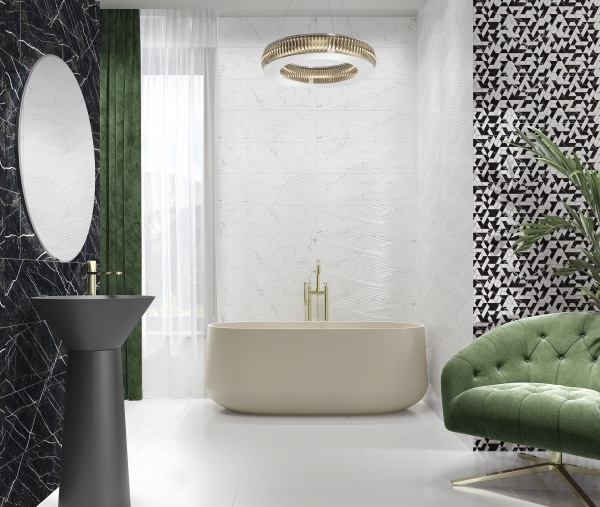 Плитка InterCerama Riva Декор сірий Д 192071 25x80 