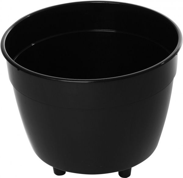 Горщик пластиковий Santino Асти круглий 12л золотистий/чорний 