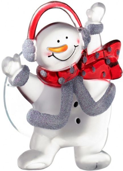Декоративна фігура LED Сніговик з присоскою 13 см 