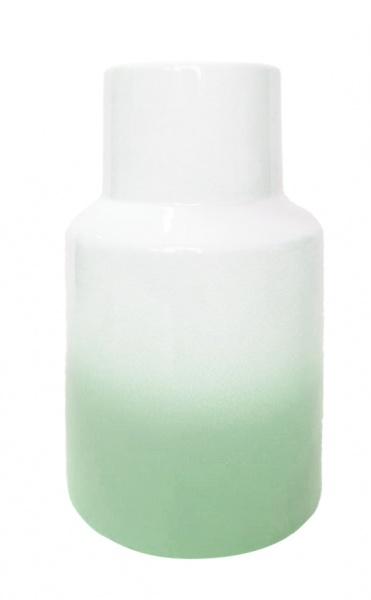 Ваза керамічна Eterna Harmony (4002) 28,5 см біла з зеленим 