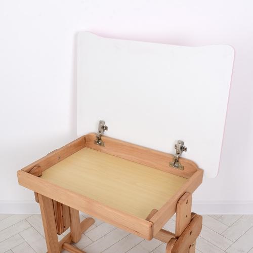 Комплект парта і стілець-трансформери ArinWOOD Совеня бук/рожевий 04-031PINK рожевий 