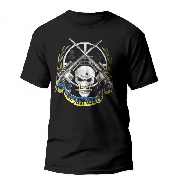 Футболка SVG з малюнком One Shot - One Orc (флекс) р.M [019] Black