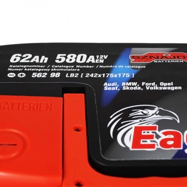 Акумулятор автомобільний SZNAJDER Plus 6СТ- 62Aз 62Ah 580A 12V «+» праворуч