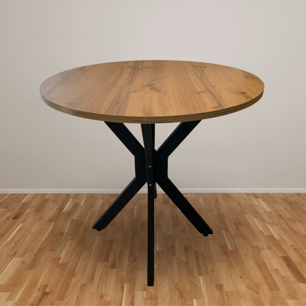 Стол круглый на металлической опоре Waist Дуб Тахо 750х754 мм 