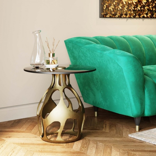 Стол декоративный KARE Design Volcano gold 60x60x60 см (86384) 