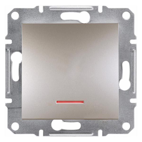 Выключатель одинарный с подсветкой Schneider Electric Asfora бронза