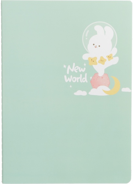 Блокнот Обед зайчонка 1 бирюзовый 18,5х26 см