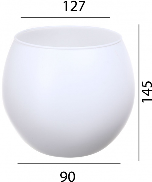 Ваза стеклянная Soft шар 15 см белая 