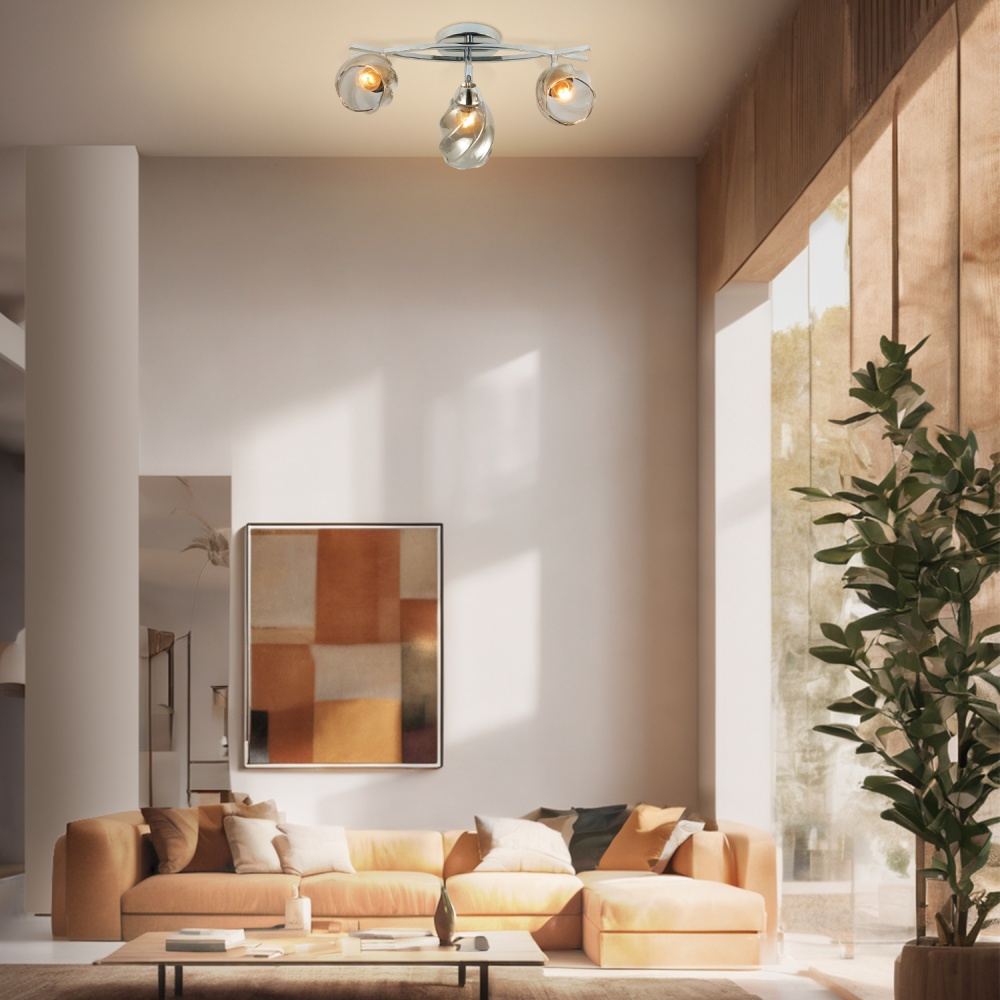 Люстра Miorro Ideale металл/стекло 3x40 Вт E27 хром 51-311-058