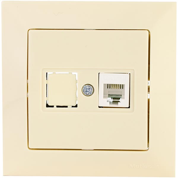 Розетка Mutlusan Candela телефонна кремова