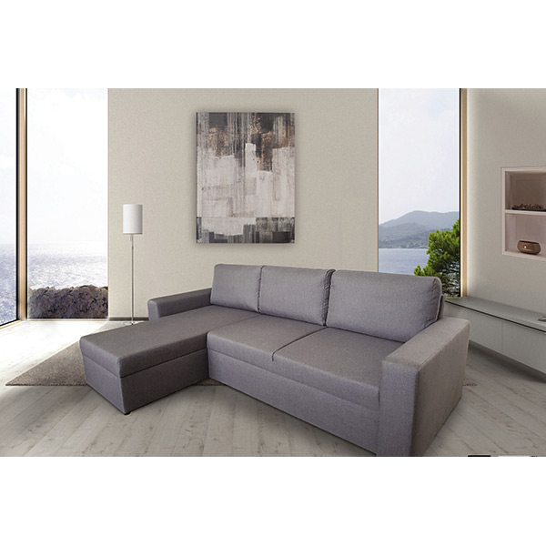 Диван угловой Эшли 2300x1500x850 мм серый