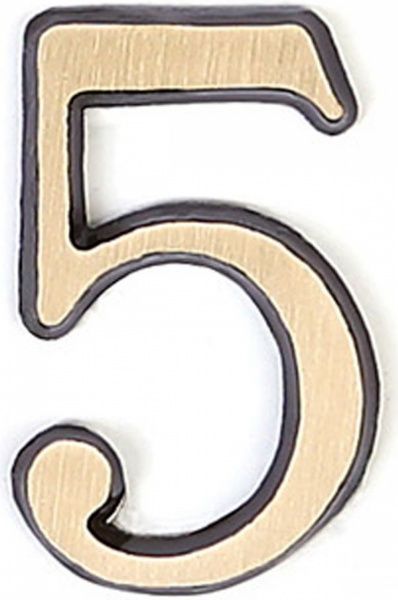 Цифра 5 латунь стара бронза 50 мм Larvij LNB5 AB #5