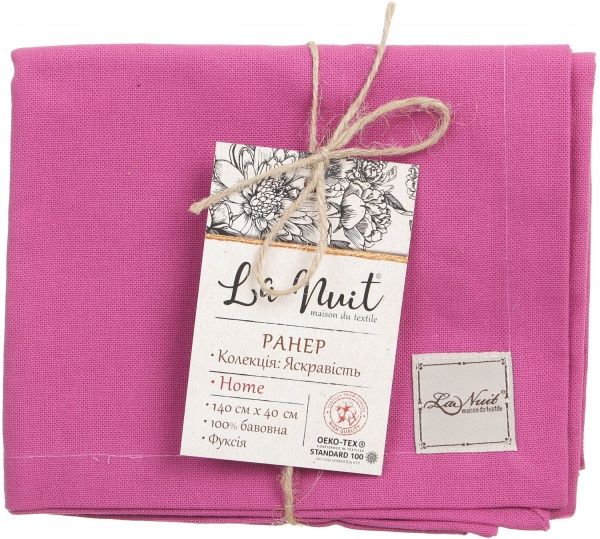 Раннер Яркость 40x140 см фуксия La Nuit 