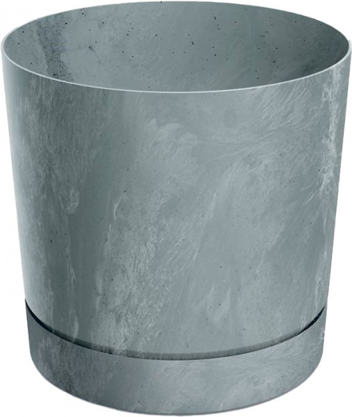 Горщик для квітів PRP Tubo P Beton Effect 240 мм з пiдставкою бетон круглий (71006-422) 