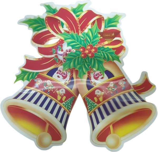 Наклейка на стекло новогодняя 3D 53x47 см 